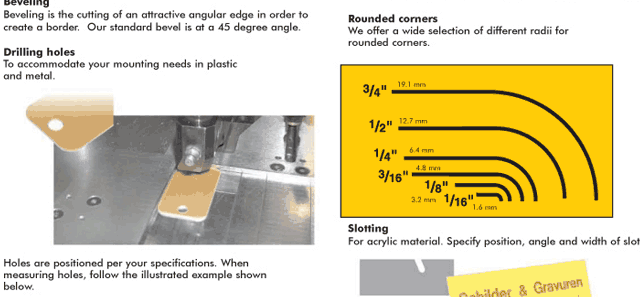 Bevelling, Drilling Holes, Rounded corners
